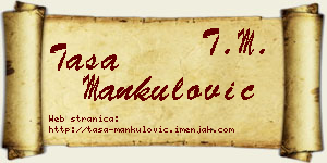 Tasa Mankulović vizit kartica